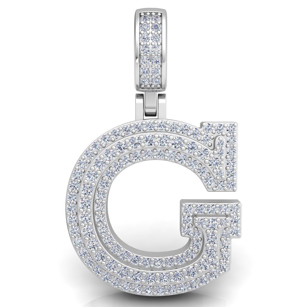 Alphabet Latter G Diamond Pendent 3d Model print 3D print model_6