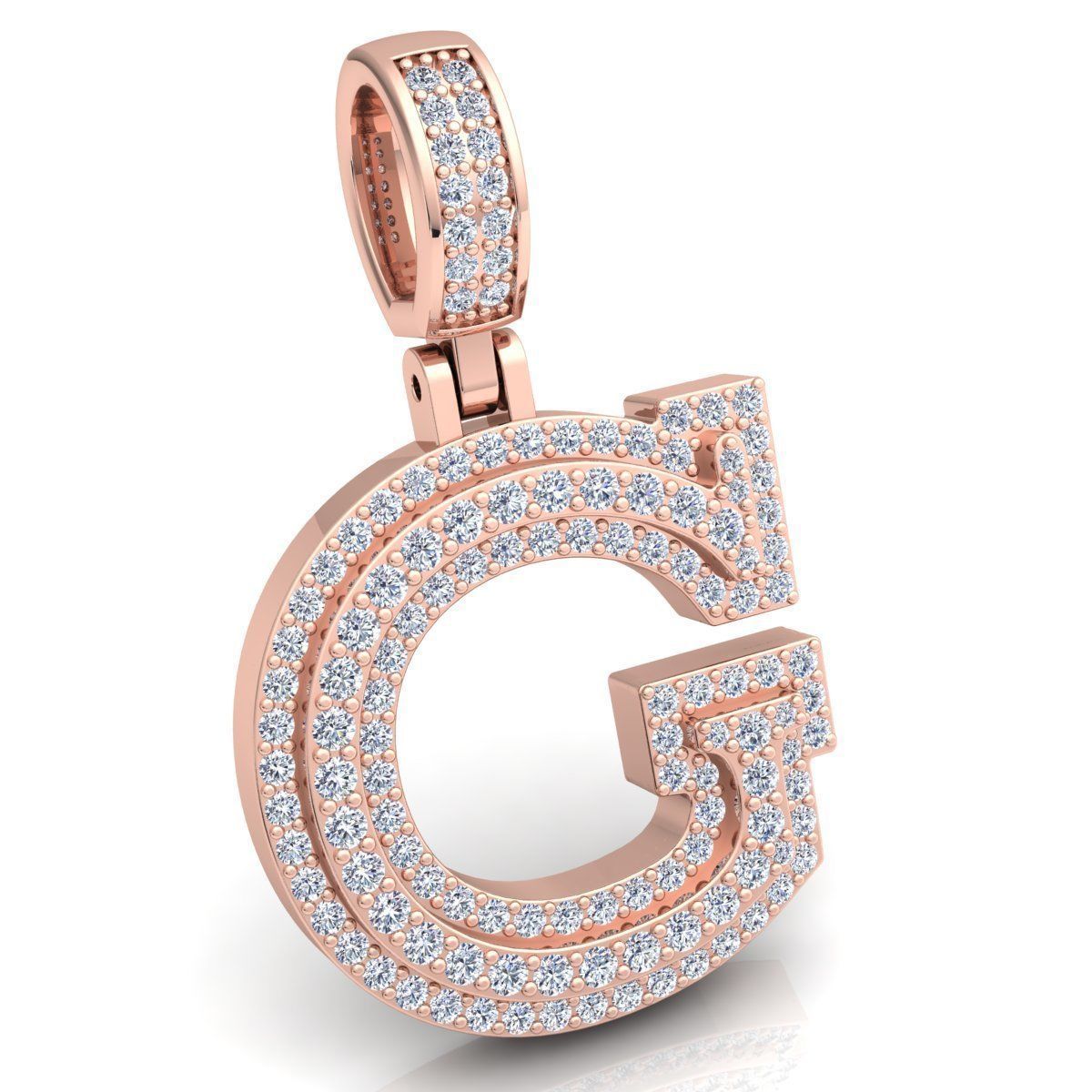 Alphabet Latter G Diamond Pendent 3d Model print 3D print model_3