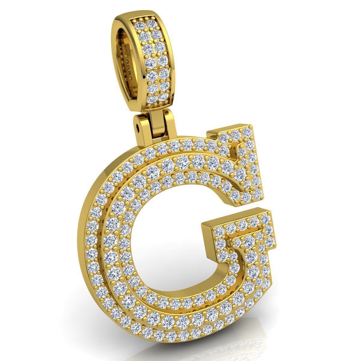 Alphabet Latter G Diamond Pendent 3d Model print 3D print model_1