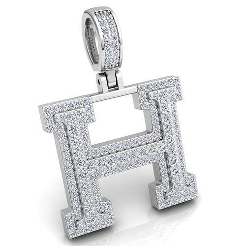 Alphabet Latter H Diamond Pendent 3d Model print 3D print model