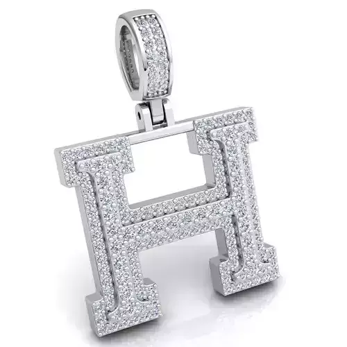 Alphabet Latter H Diamond Pendent 3d Model print 3D print model