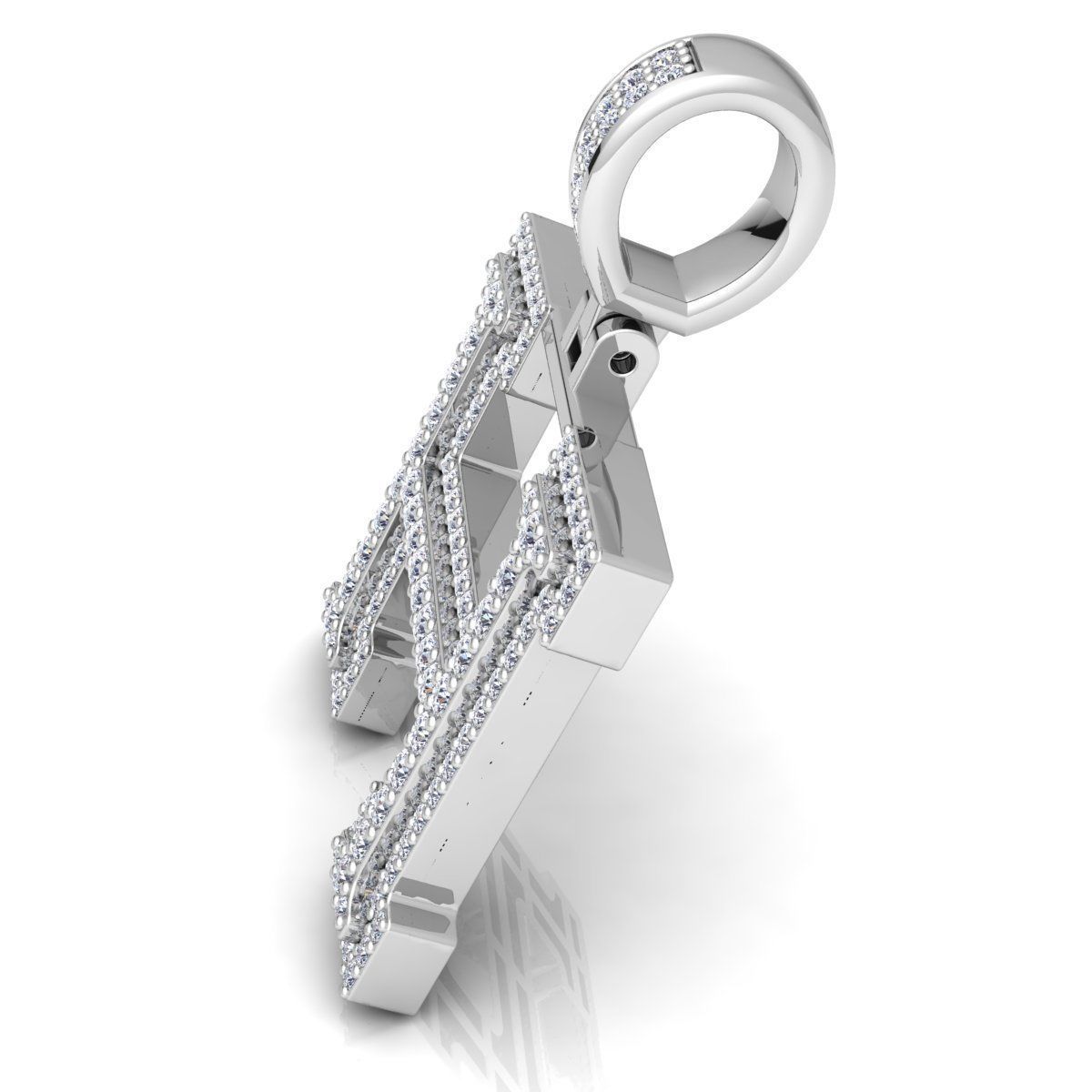 Alphabet Latter H Diamond Pendent 3d Model print 3D print model_12