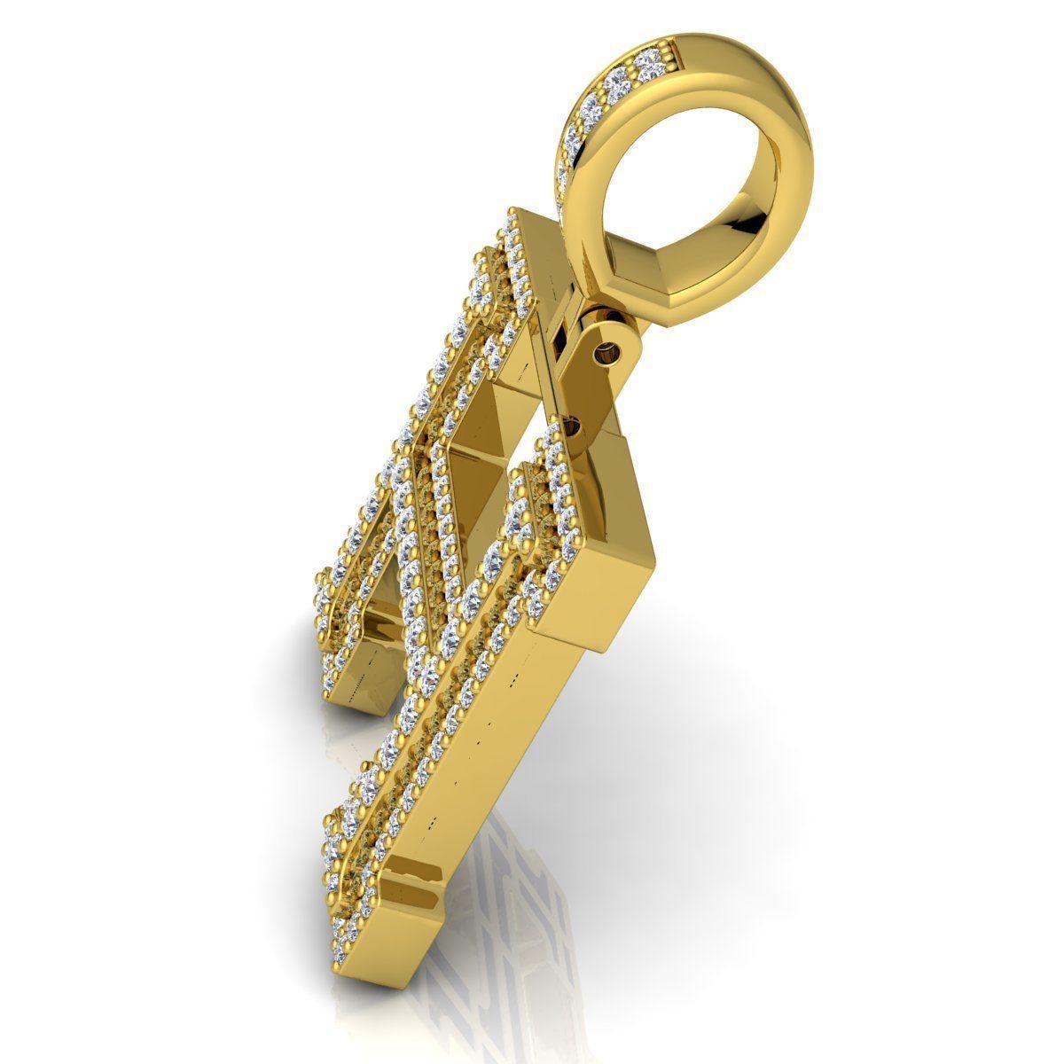 Alphabet Latter H Diamond Pendent 3d Model print 3D print model_10