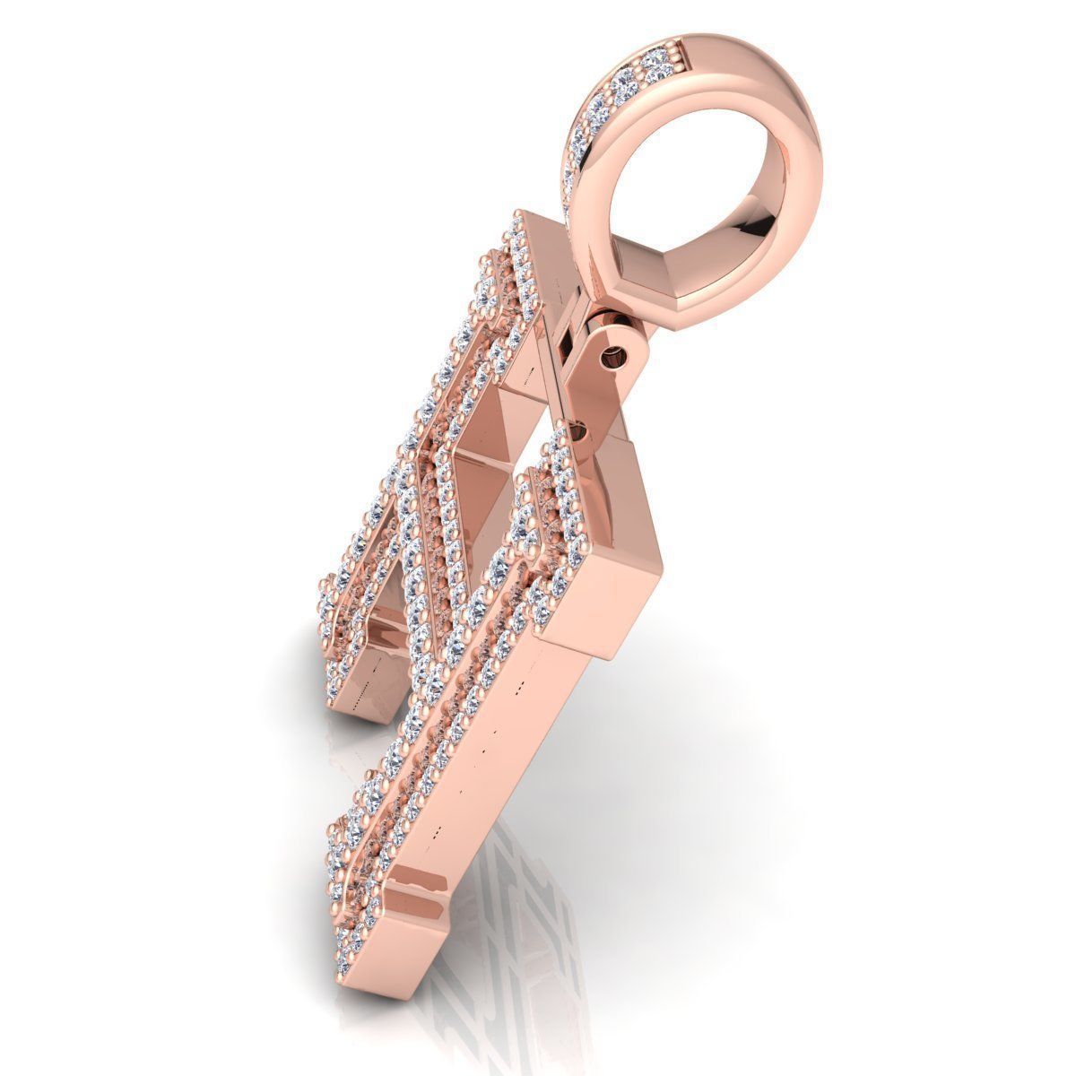 Alphabet Latter H Diamond Pendent 3d Model print 3D print model_11