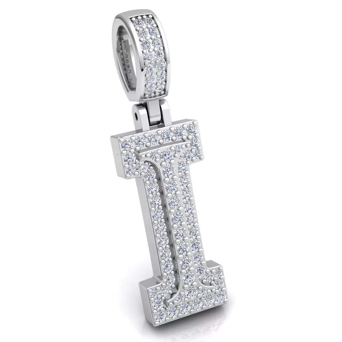 Alphabet Latter I Diamond Pendent 3d Model print 3D print model_0