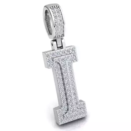 Alphabet Latter I Diamond Pendent 3d Model print 3D print model