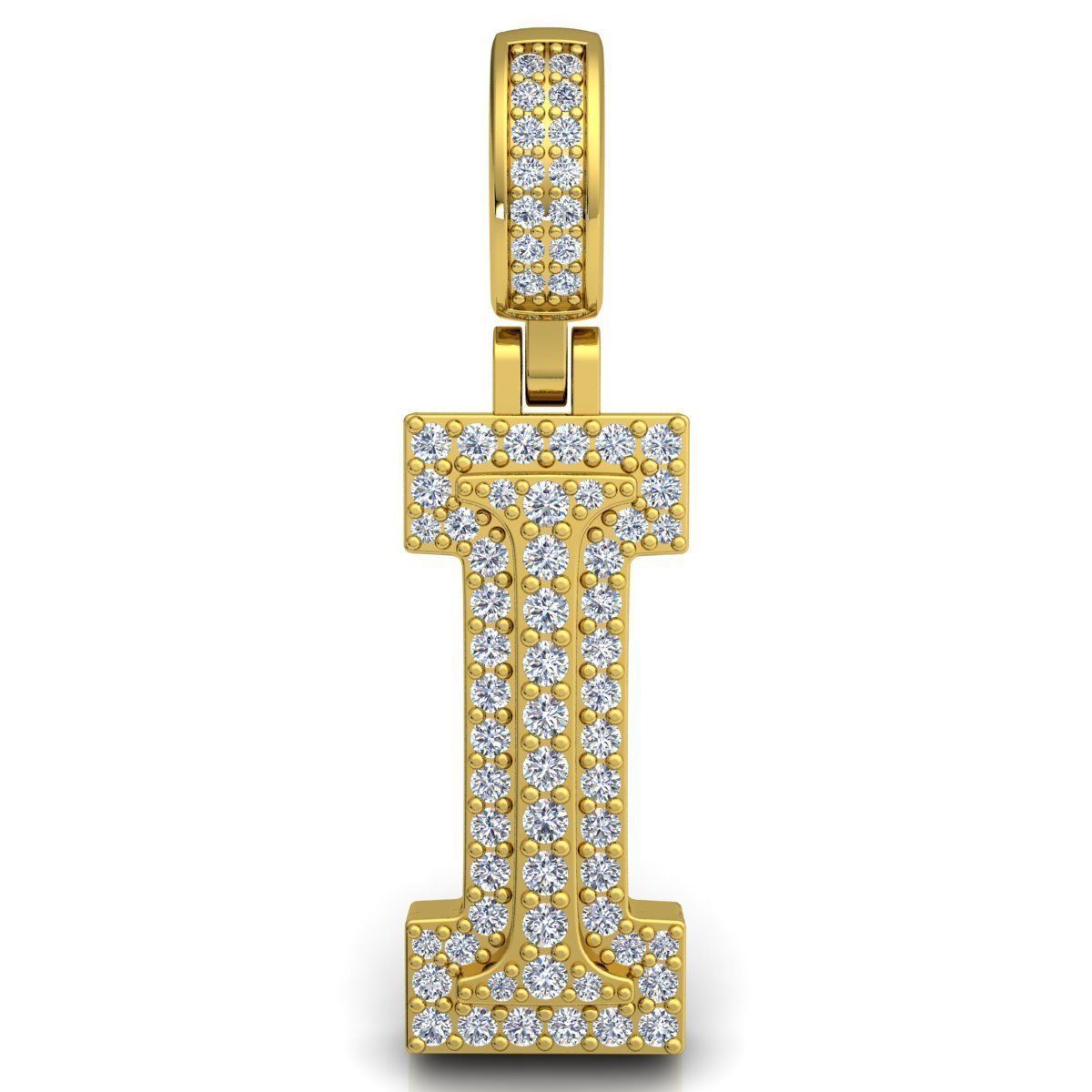 Alphabet Latter I Diamond Pendent 3d Model print 3D print model_4