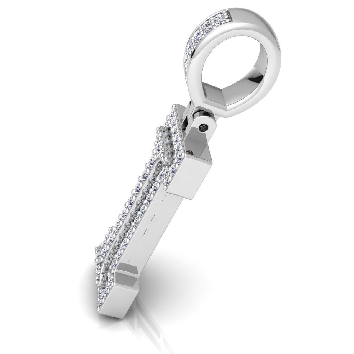 Alphabet Latter I Diamond Pendent 3d Model print 3D print model_12