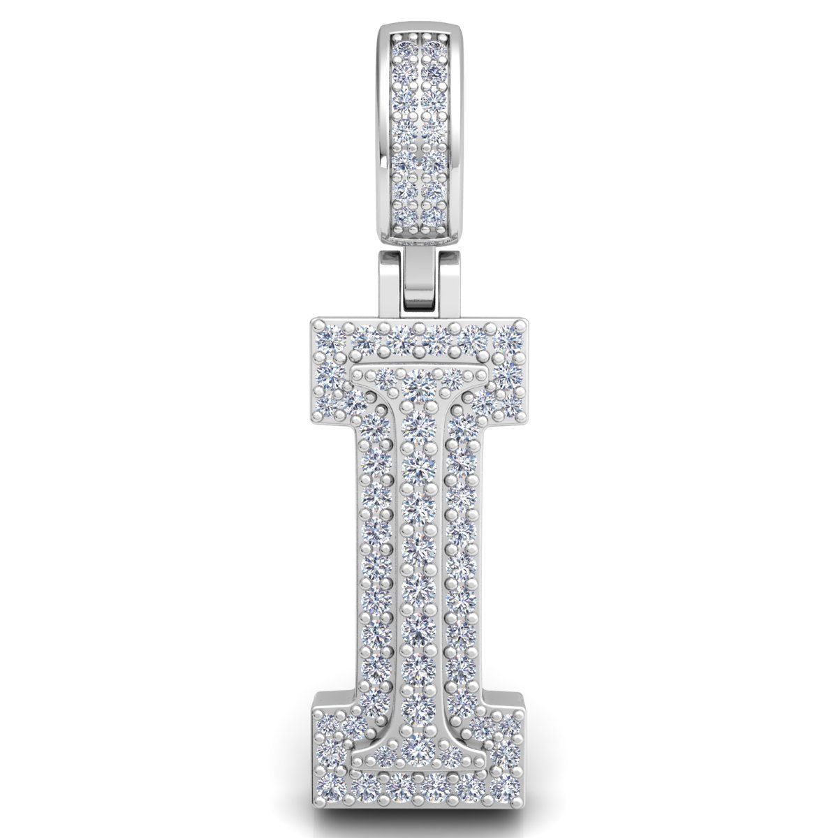 Alphabet Latter I Diamond Pendent 3d Model print 3D print model_6