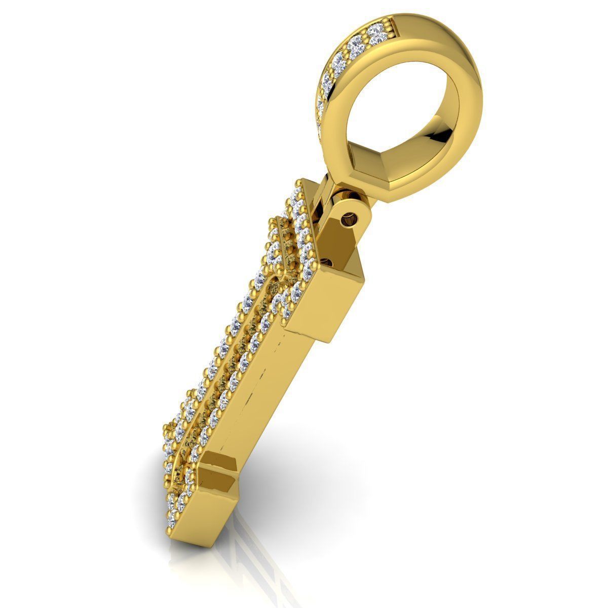 Alphabet Latter I Diamond Pendent 3d Model print 3D print model_10