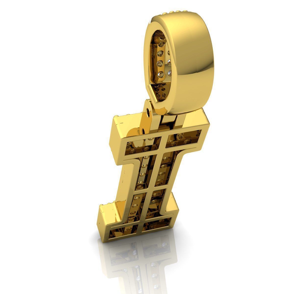 Alphabet Latter I Diamond Pendent 3d Model print 3D print model_7