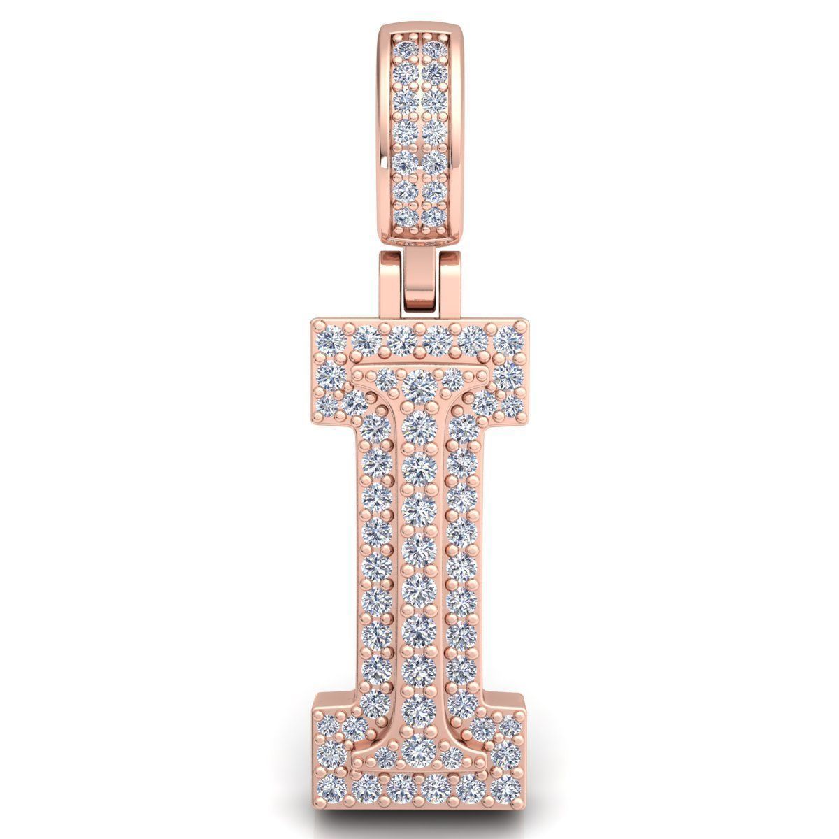 Alphabet Latter I Diamond Pendent 3d Model print 3D print model_5