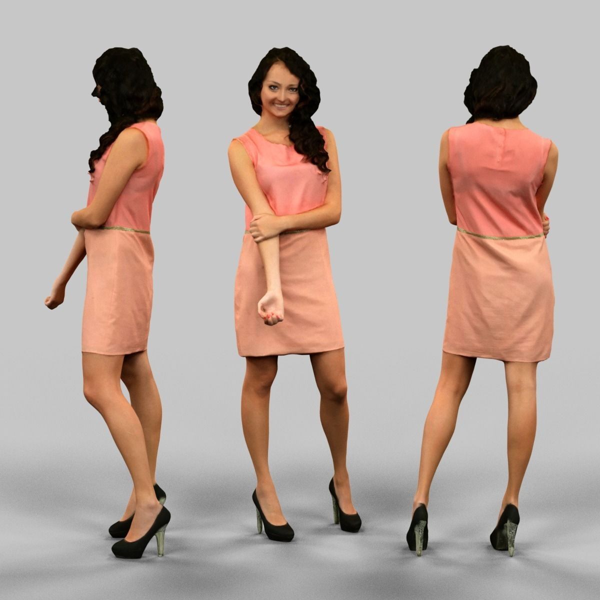 12 Realistic Female Characters 3D model_2