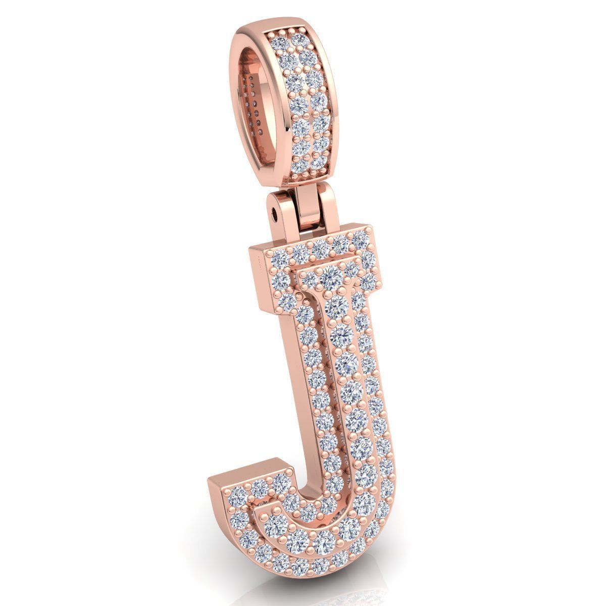 Alphabet Latter J Diamond Pendent 3d Model print 3D print model_1