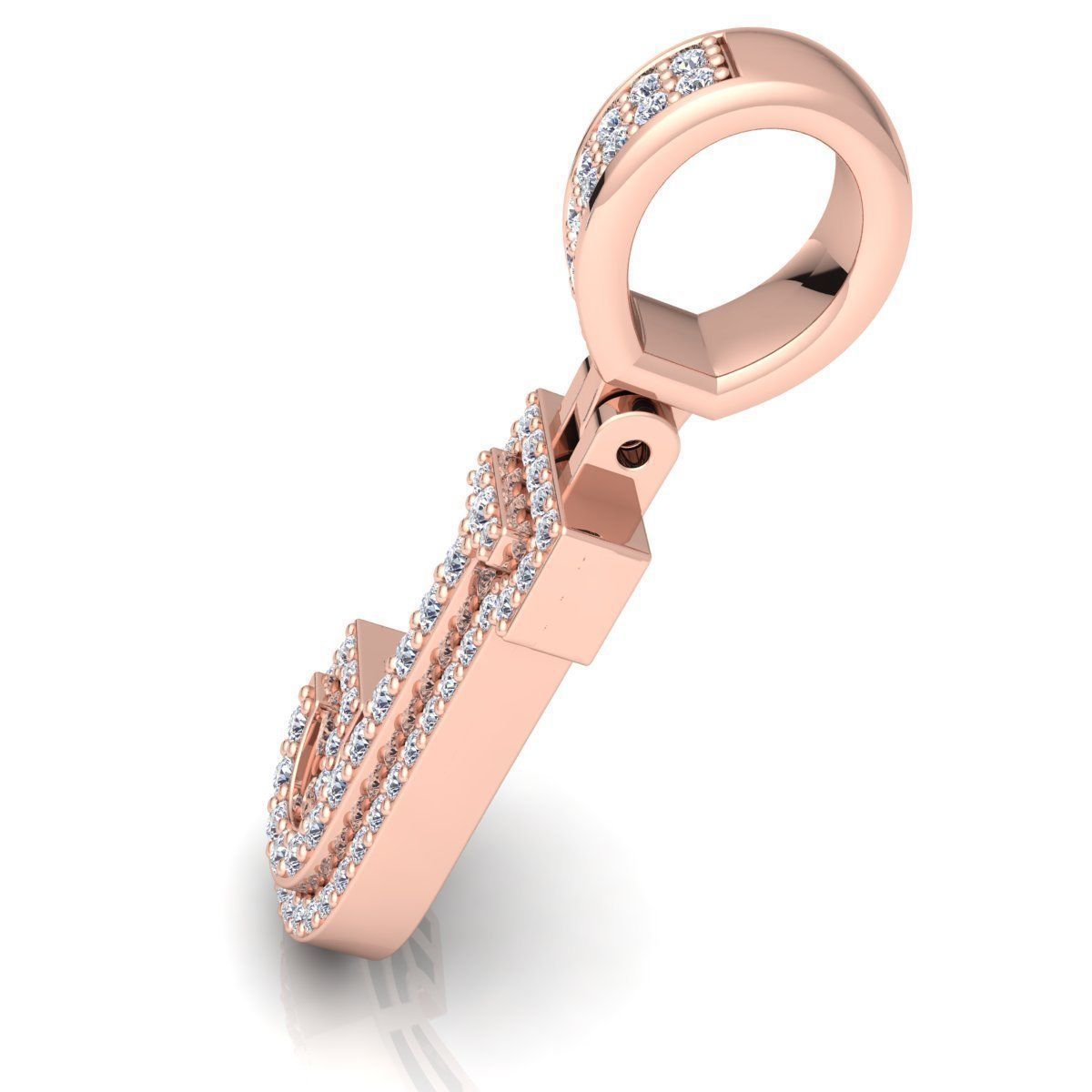 Alphabet Latter J Diamond Pendent 3d Model print 3D print model_11