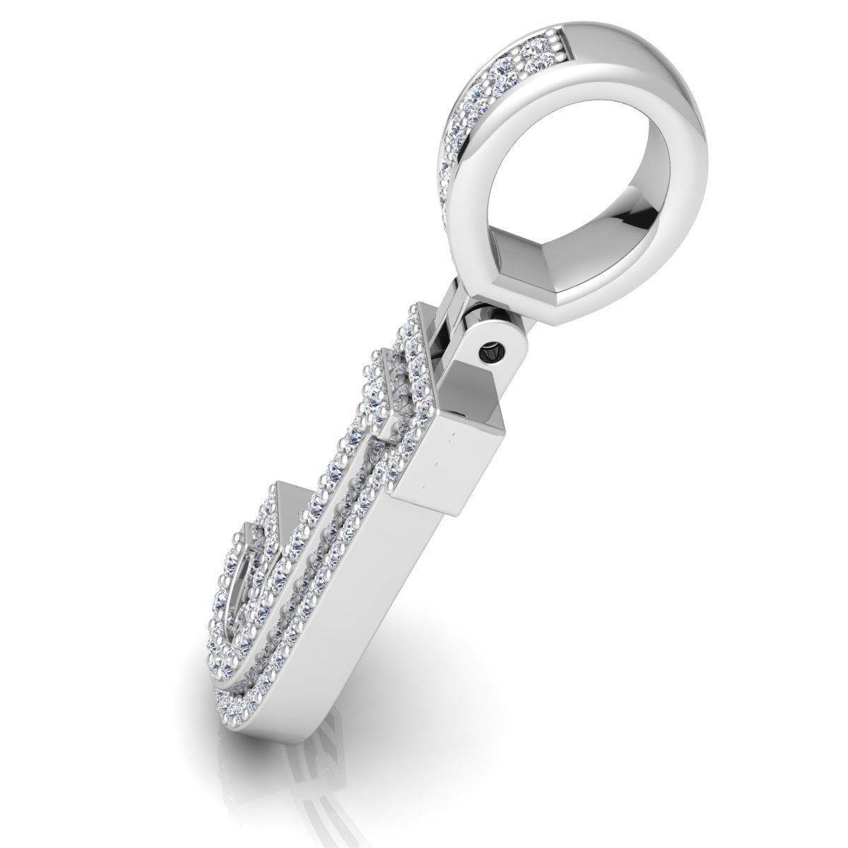 Alphabet Latter J Diamond Pendent 3d Model print 3D print model_12