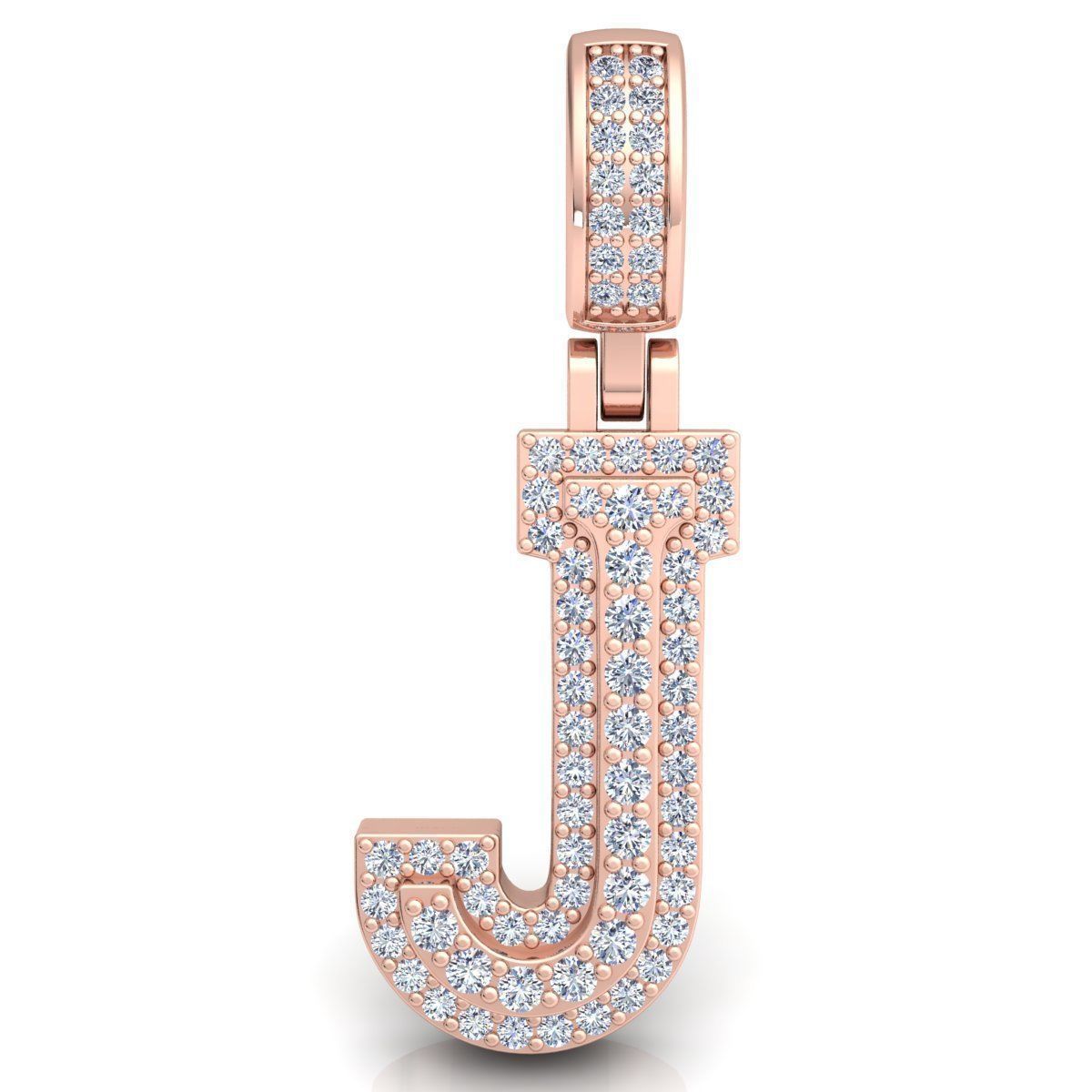 Alphabet Latter J Diamond Pendent 3d Model print 3D print model_5