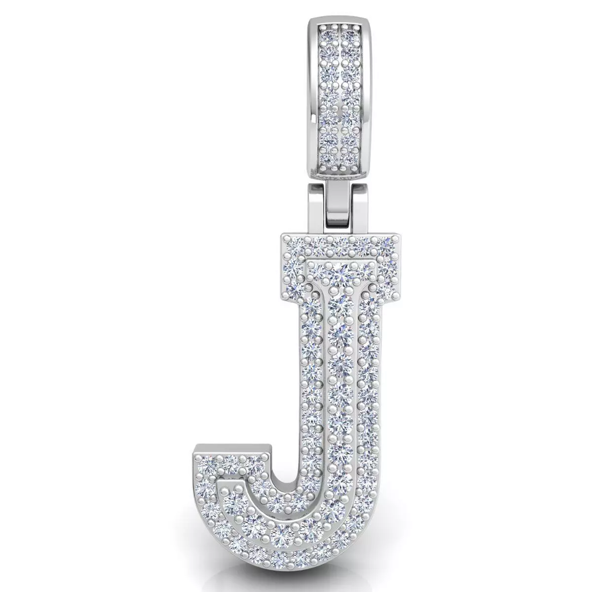 Alphabet Latter J Diamond Pendent 3d Model print 3D print model_0