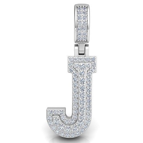 Alphabet Latter J Diamond Pendent 3d Model print 3D print model
