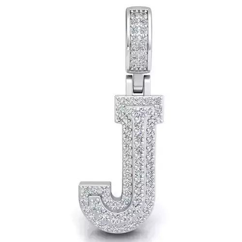 Alphabet Latter J Diamond Pendent 3d Model print 3D print model