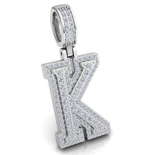 Alphabet Latter K Diamond Pendent 3d Model print 3D print model