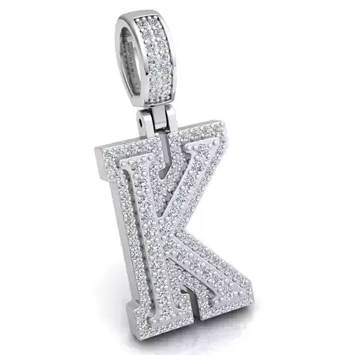 Alphabet Latter K Diamond Pendent 3d Model print 3D print model