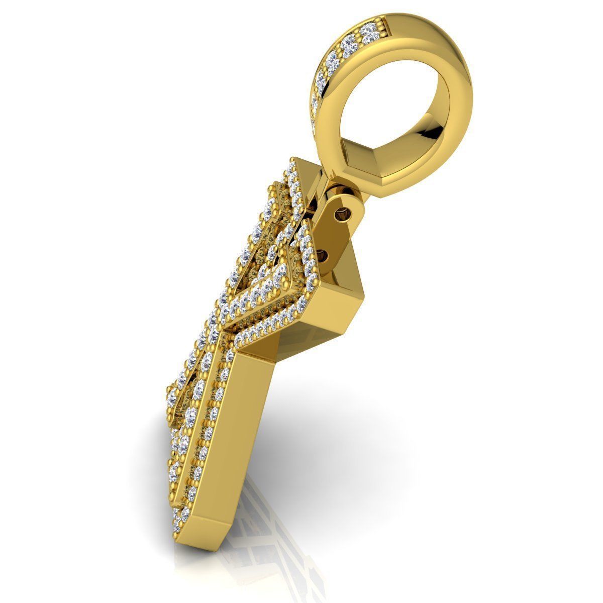 Alphabet Latter K Diamond Pendent 3d Model print 3D print model_10