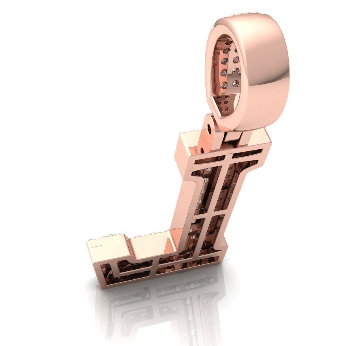 Alphabet Latter L Diamond Pendent 3d Model print 3D print model_8