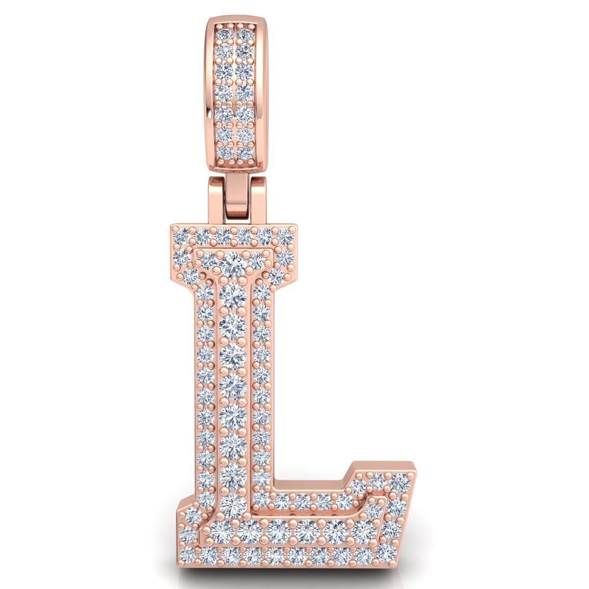 Alphabet Latter L Diamond Pendent 3d Model print 3D print model_5