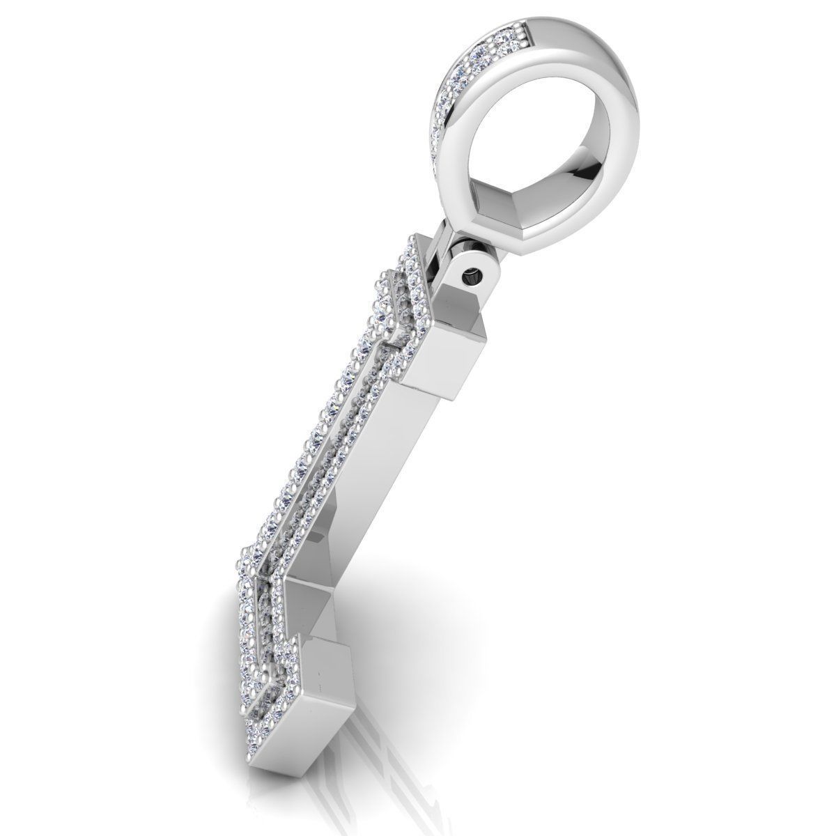 Alphabet Latter L Diamond Pendent 3d Model print 3D print model_12