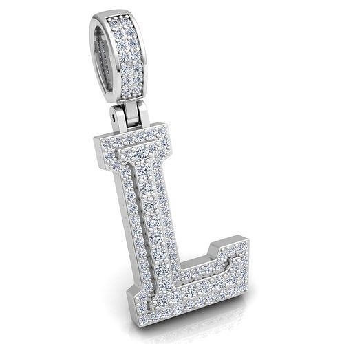 Alphabet Latter L Diamond Pendent 3d Model print 3D print model