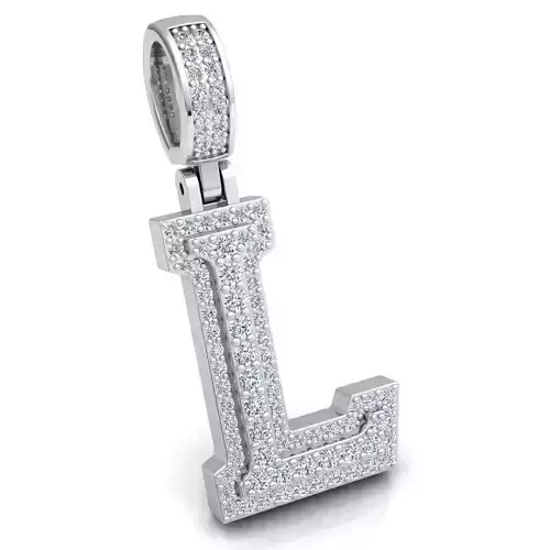 Alphabet Latter L Diamond Pendent 3d Model print 3D print model