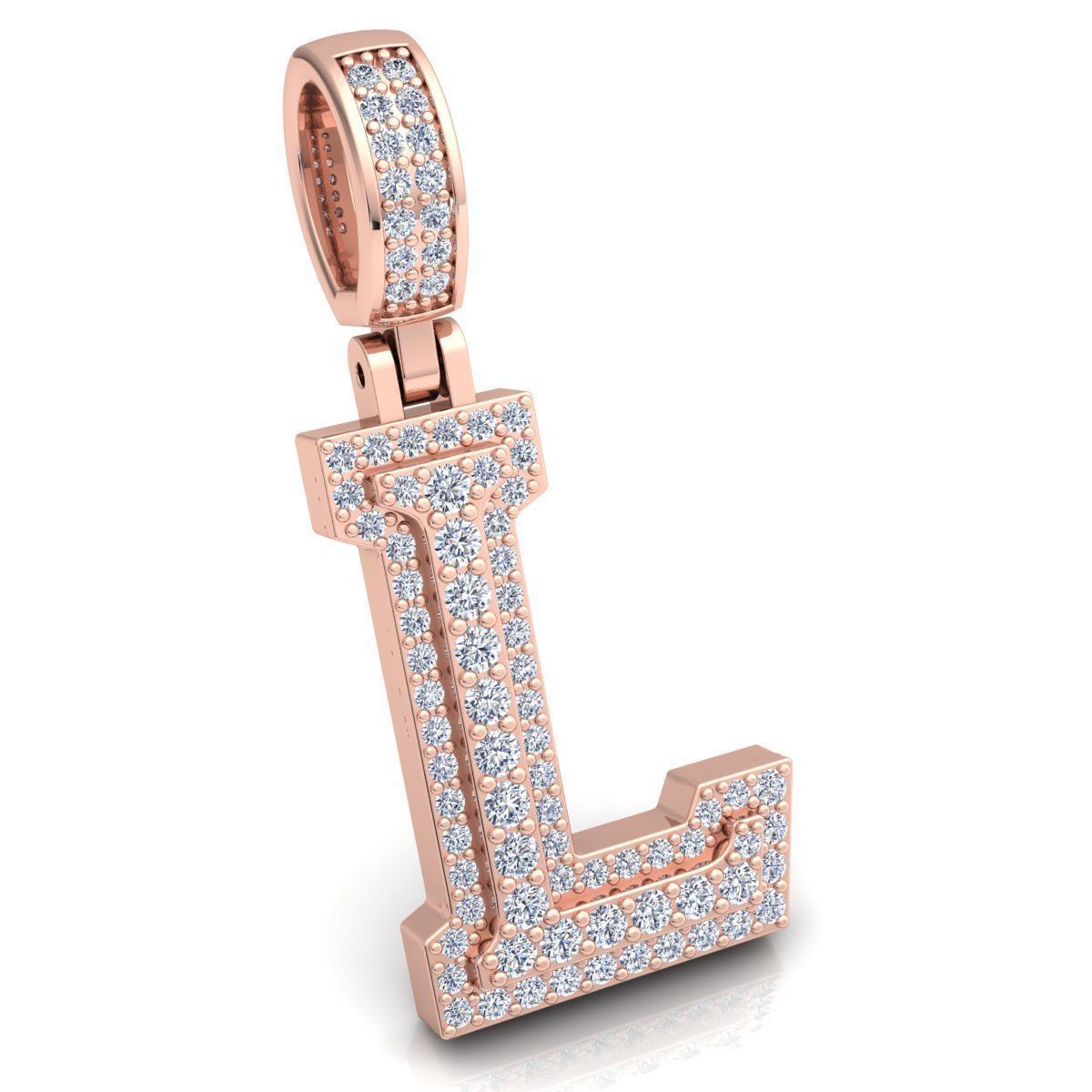 Alphabet Latter L Diamond Pendent 3d Model print 3D print model_1