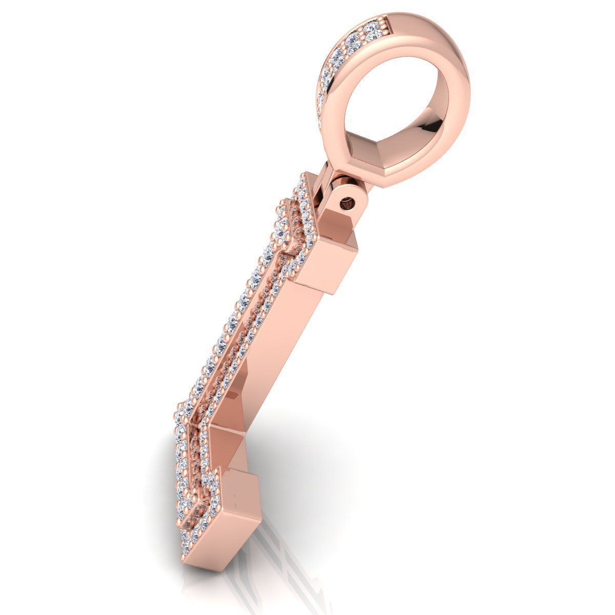 Alphabet Latter L Diamond Pendent 3d Model print 3D print model_11