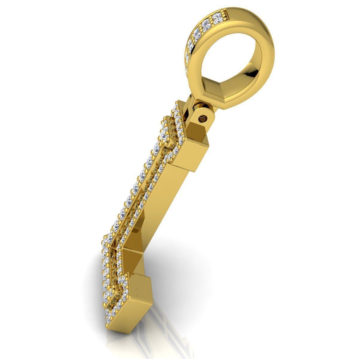 Alphabet Latter L Diamond Pendent 3d Model print 3D print model_10