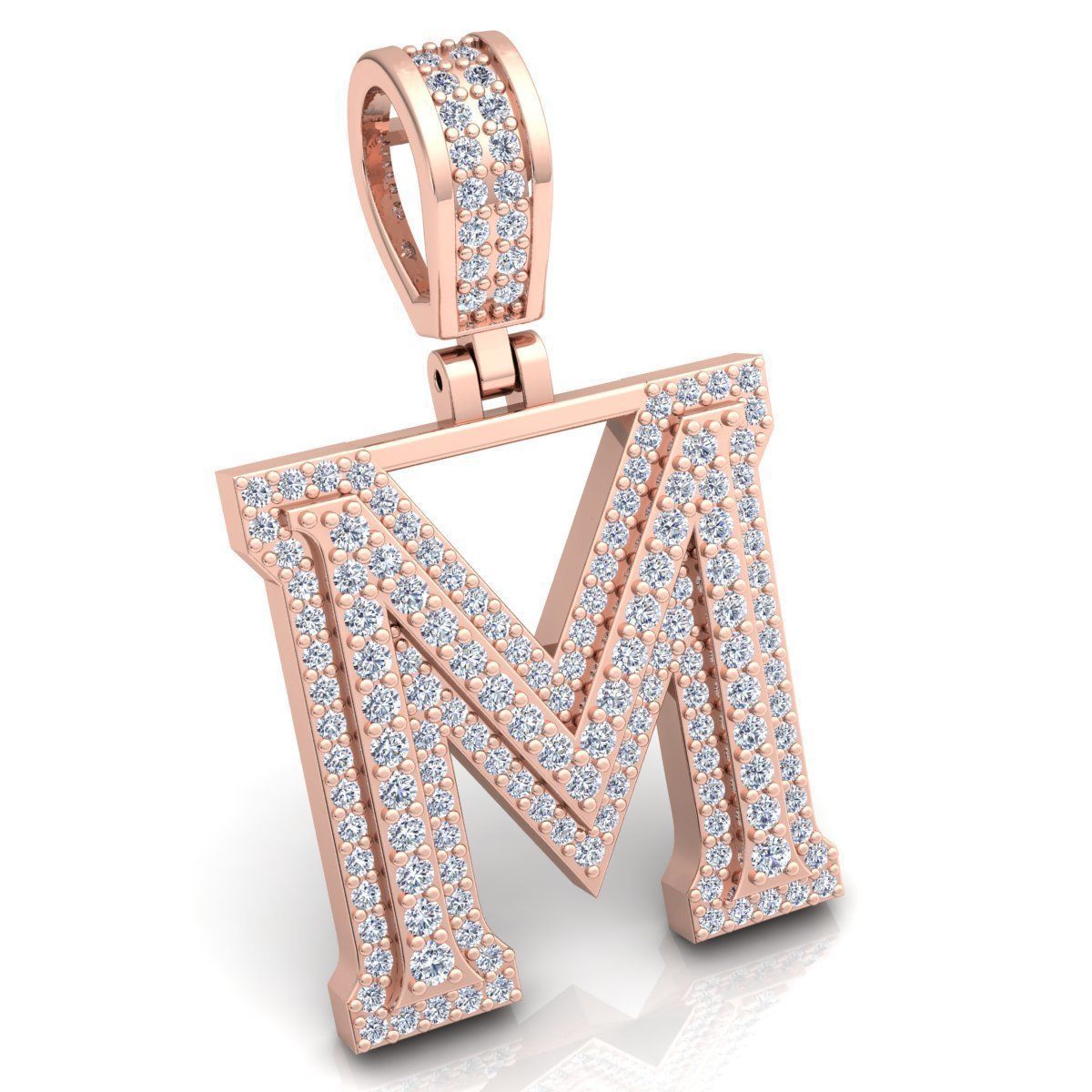 Alphabet Latter M Diamond Pendent 3d Model print 3D print model_1
