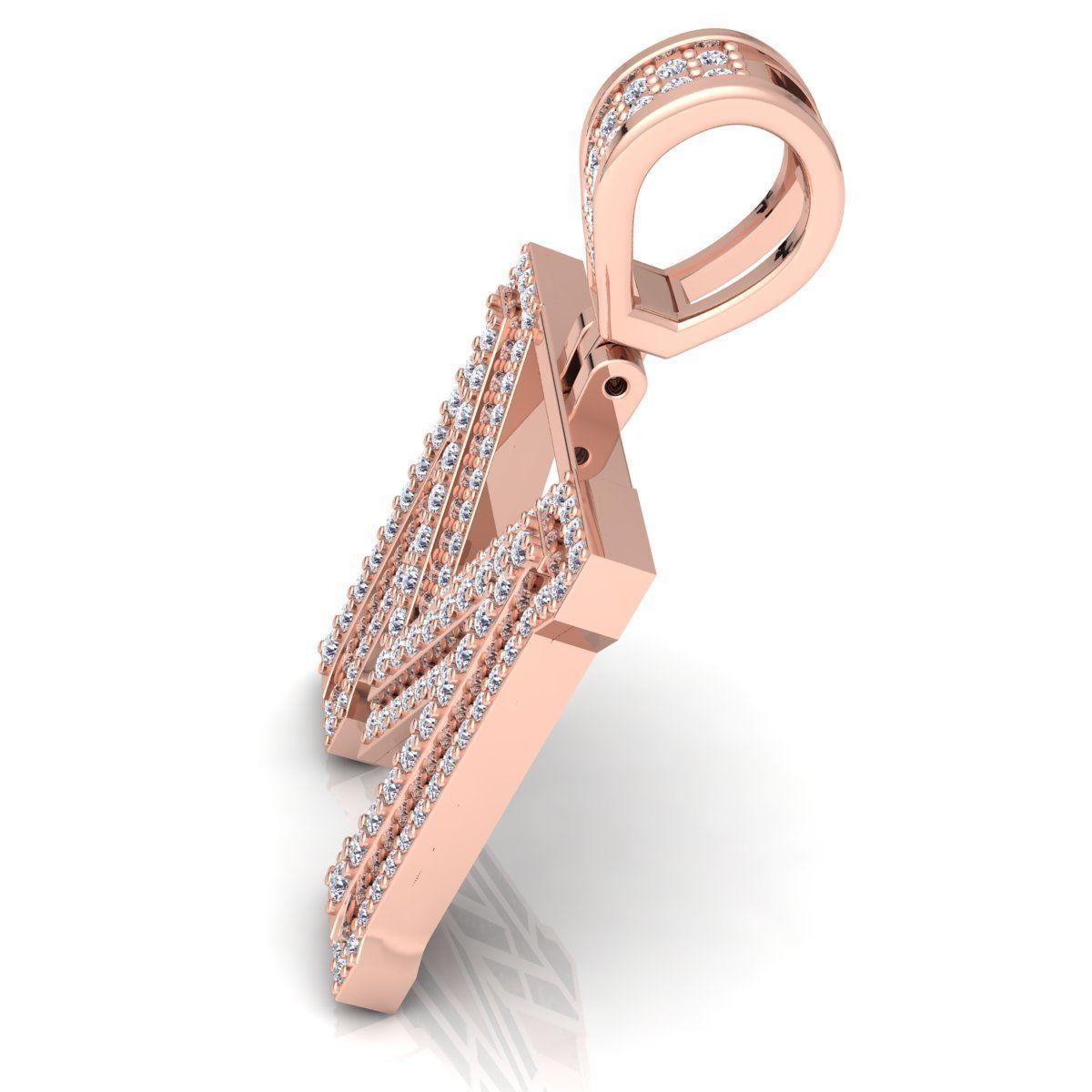 Alphabet Latter M Diamond Pendent 3d Model print 3D print model_11