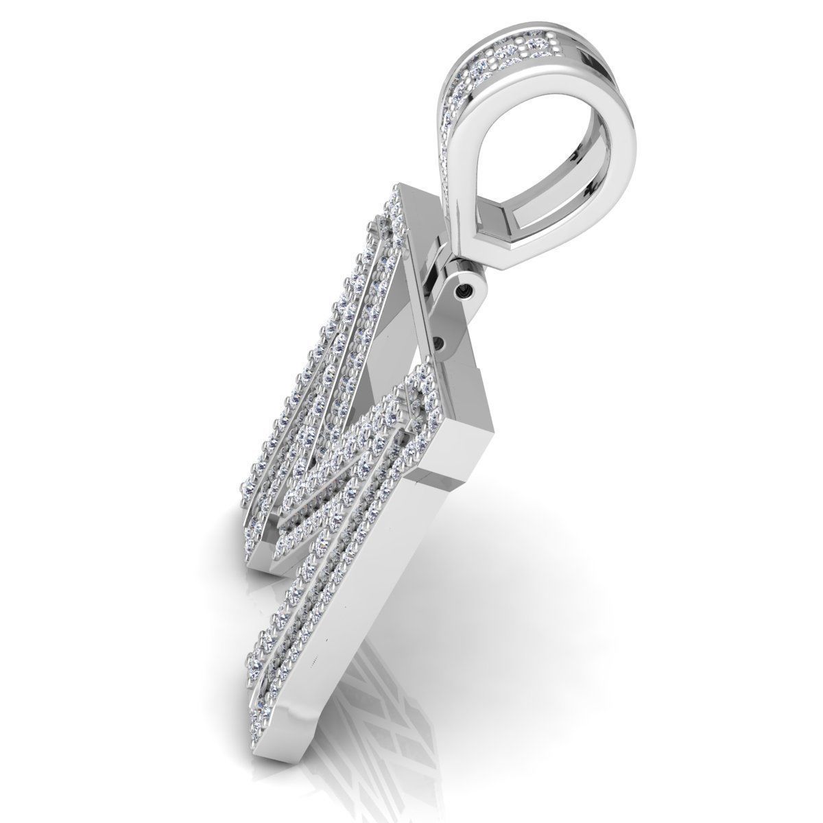 Alphabet Latter M Diamond Pendent 3d Model print 3D print model_12