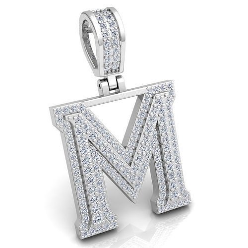 Alphabet Latter M Diamond Pendent 3d Model print 3D print model