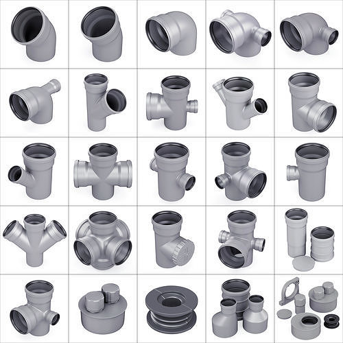 Sewer pipes collection counstraction 3D model
