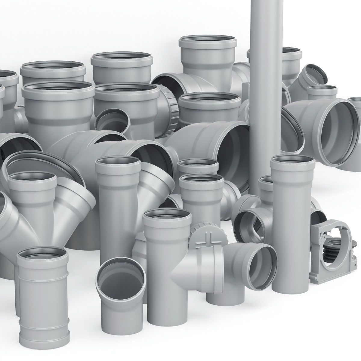 Sewer pipes collection counstraction 3D model_4