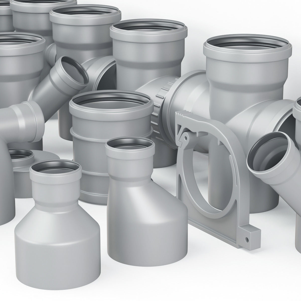 Sewer pipes collection counstraction 3D model_27
