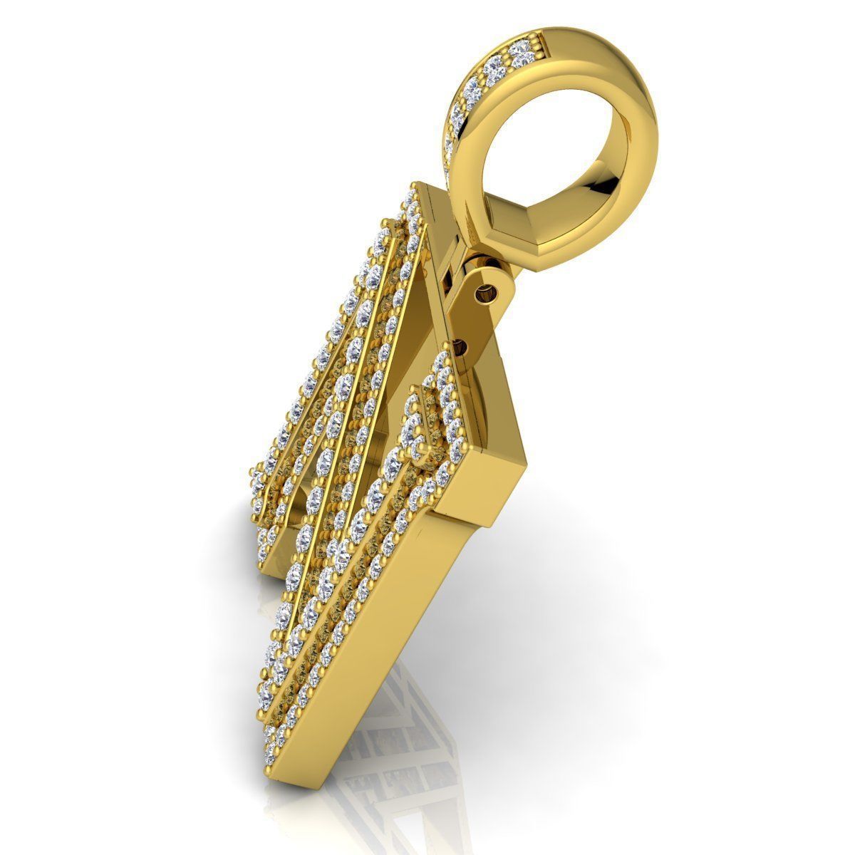 Alphabet Latter N Diamond Pendent 3d Model print 3D print model_10