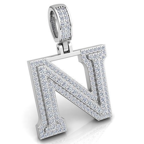 Alphabet Latter N Diamond Pendent 3d Model print 3D print model