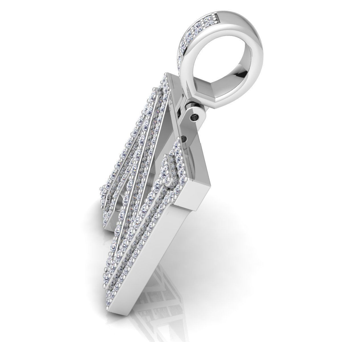 Alphabet Latter N Diamond Pendent 3d Model print 3D print model_12