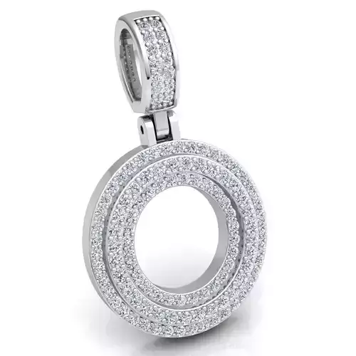 Alphabet Latter O Diamond Pendent 3d Model print 3D print model