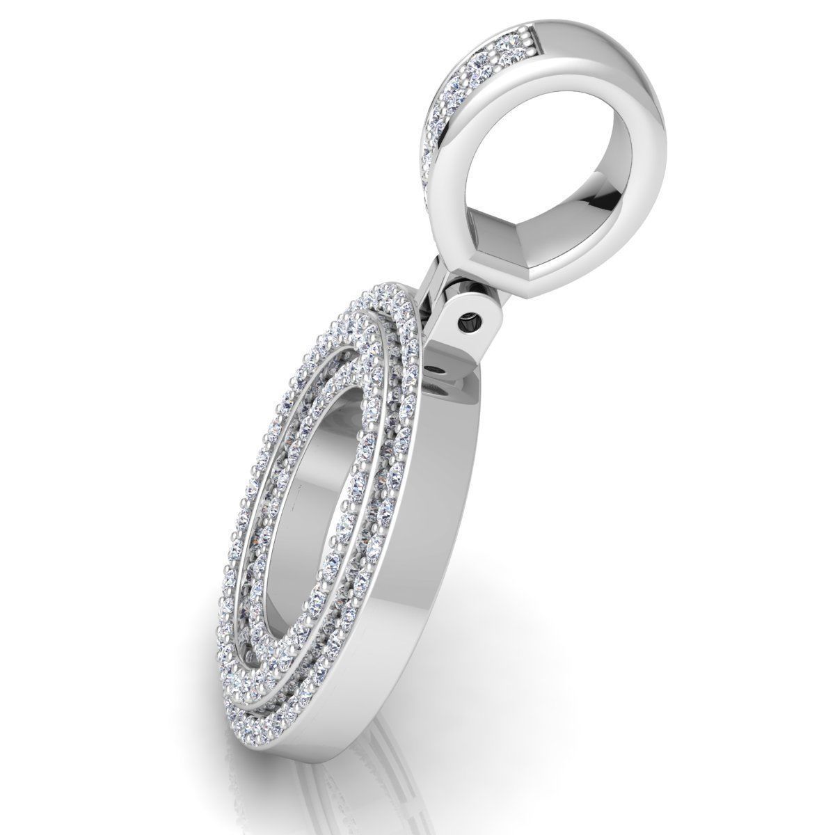 Alphabet Latter O Diamond Pendent 3d Model print 3D print model_12