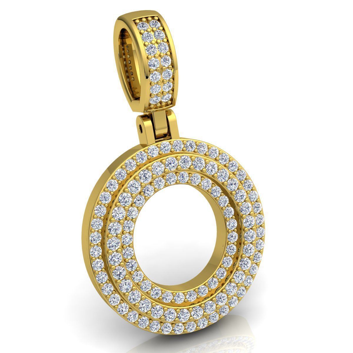 Alphabet Latter O Diamond Pendent 3d Model print 3D print model_2