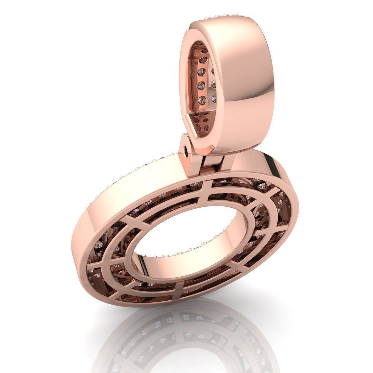 Alphabet Latter O Diamond Pendent 3d Model print 3D print model_7