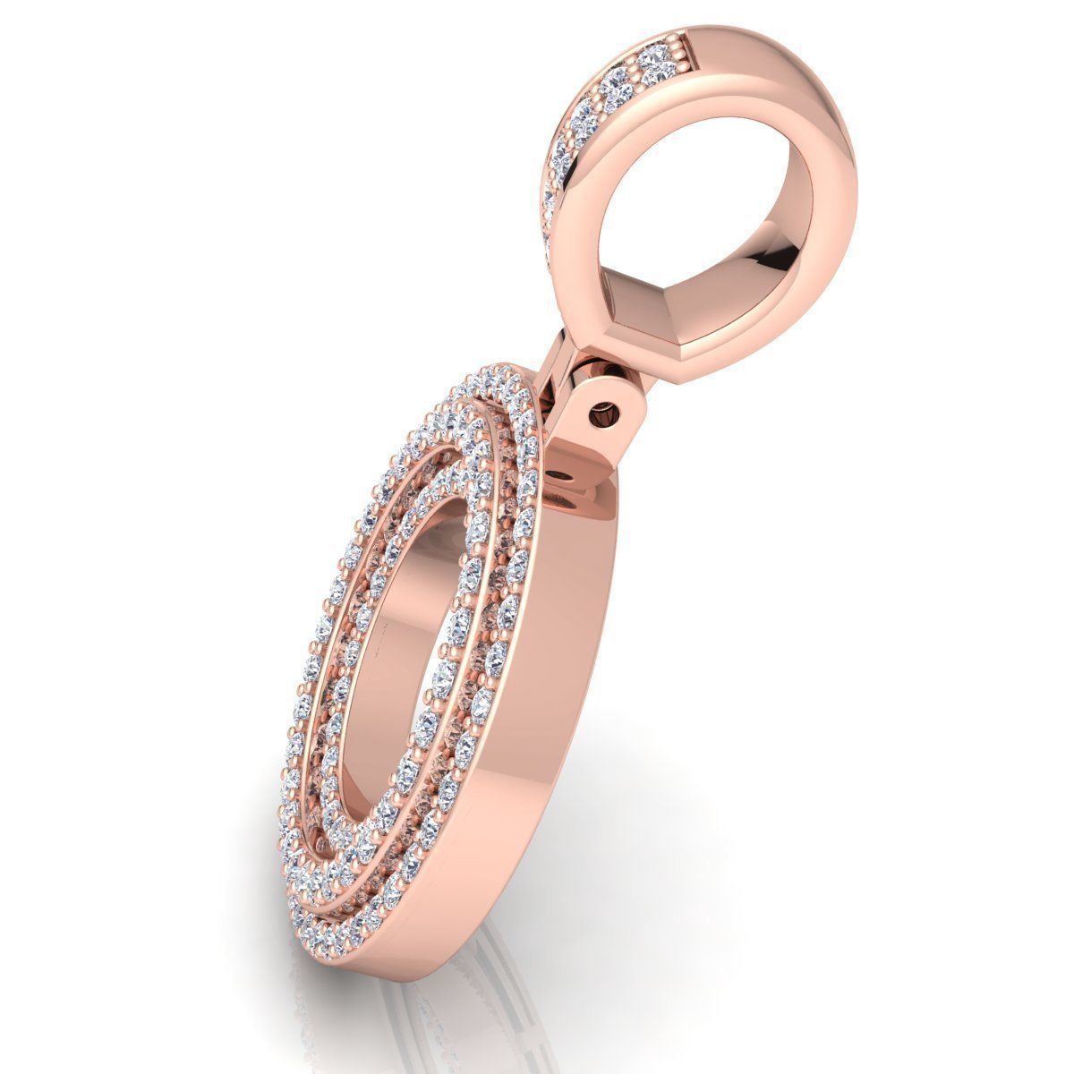 Alphabet Latter O Diamond Pendent 3d Model print 3D print model_11